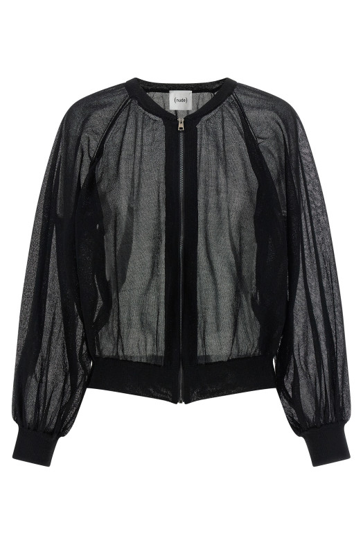 Cardigan bomber jacket Black