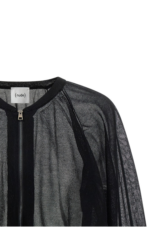 Cardigan bomber jacket Black