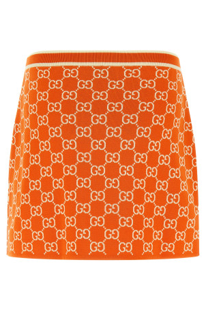 GG jacquard skirt orange