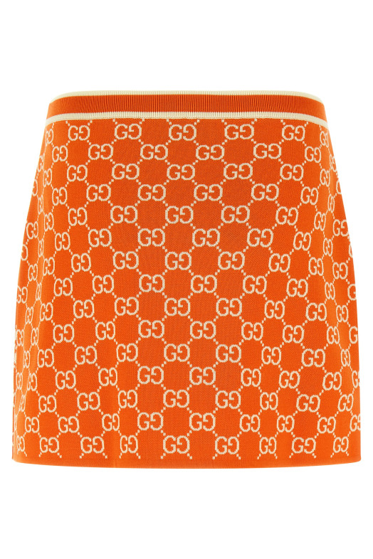 GG jacquard skirt orange