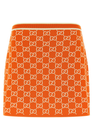 GG jacquard skirt orange