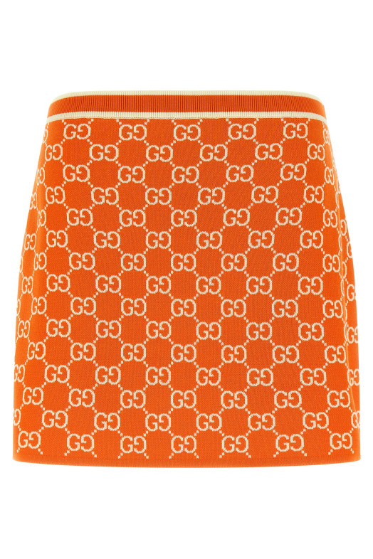 GG jacquard skirt orange
