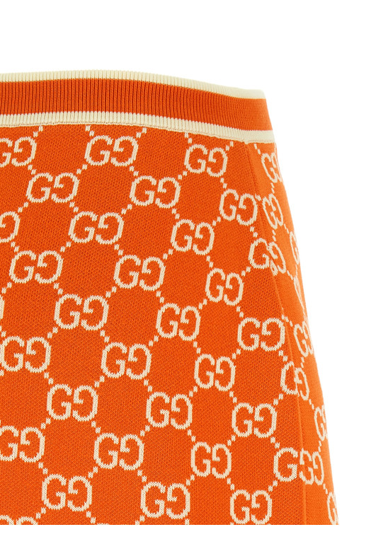 GG jacquard skirt orange