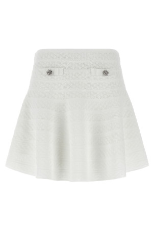 'Pointelle knit' mini skirt White
