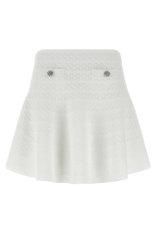 'Pointelle knit' mini skirt White