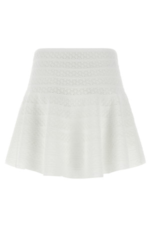 'Pointelle knit' mini skirt White