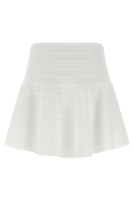 'Pointelle knit' mini skirt White