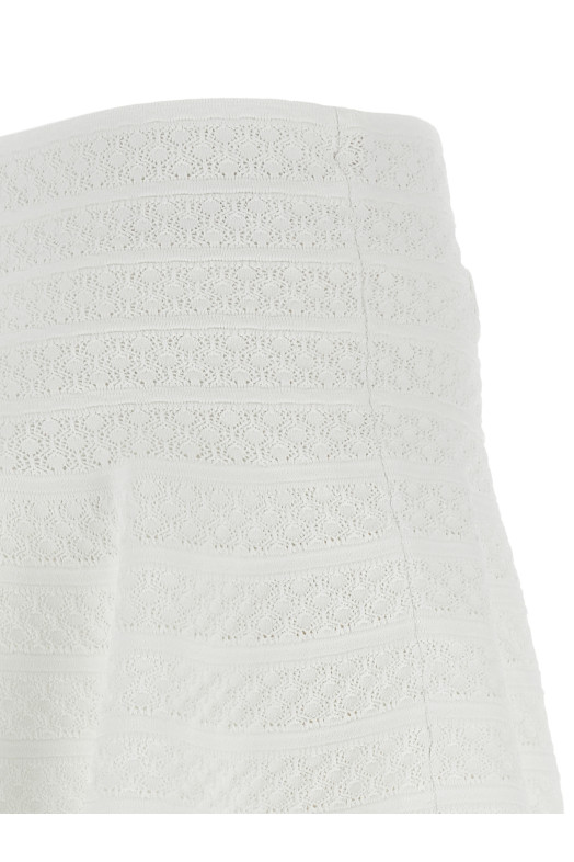 'Pointelle knit' mini skirt White