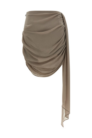 'Chiffon Draped' mini skirt Beige