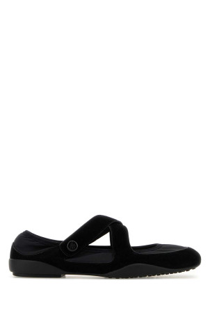 Black fabric and suede Romy ballerinas Black TORY BURCH (178301)