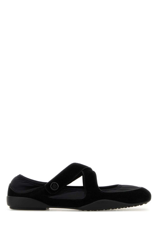 Black fabric and suede Romy ballerinas Black TORY BURCH (178301)