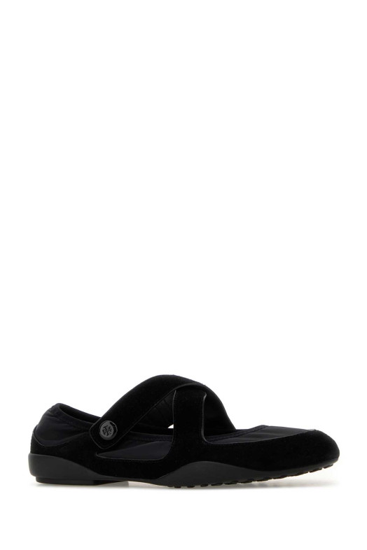 Black fabric and suede Romy ballerinas Black TORY BURCH (178301)