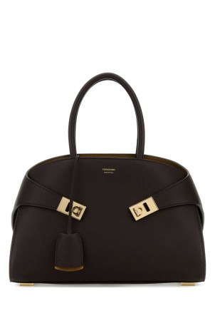 Dark brown leather small Hug handbag SALVATORE FERRAGAMO (215608777524)