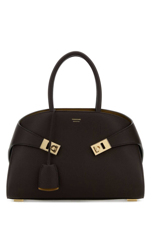 Dark brown leather small Hug handbag SALVATORE FERRAGAMO (215608777524)