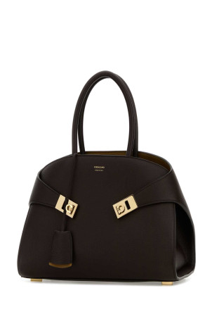 Dark brown leather small Hug handbag SALVATORE FERRAGAMO (215608777524)