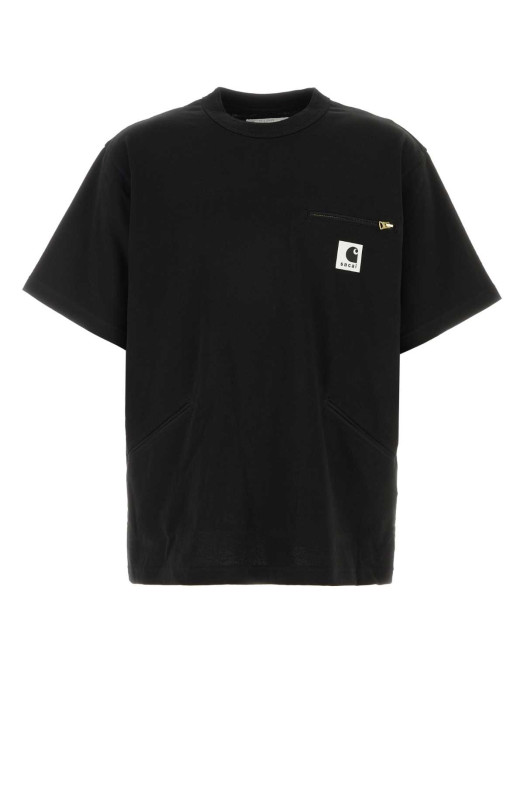 Black cotton oversize Sacai x Carhartt WIP t-shirt SACAI BY CARHARTT (2601092S)