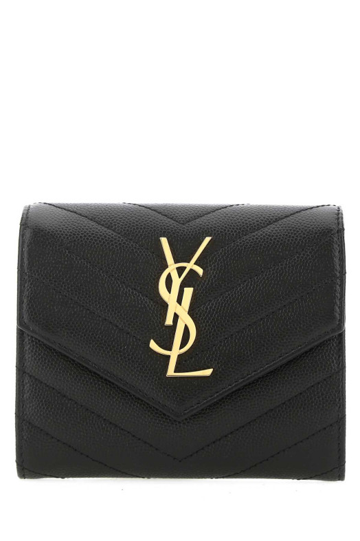 Black leather wallet Black SAINT LAURENT (403943BOW01)