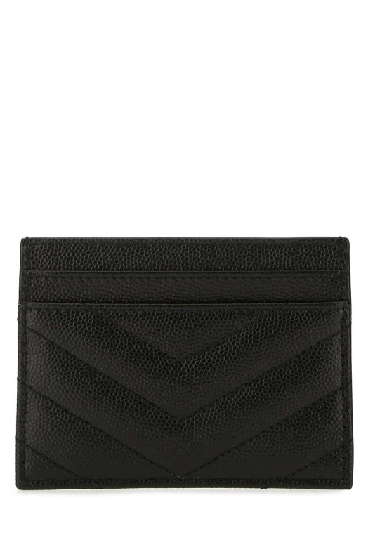 Black leather card holder Black SAINT LAURENT (423291BOW01)