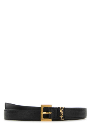Black leather Cassandre belt Black SAINT LAURENT (554465DTI0W)