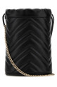 Black leather small GG Marmont bucket bag Black GUCCI (575163AAET8)