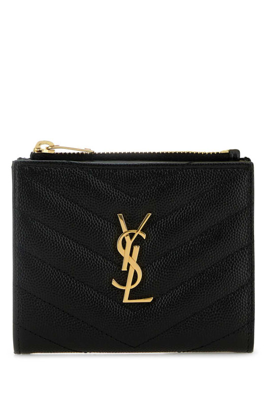 Black leather card holder Black SAINT LAURENT (575879BOW01)