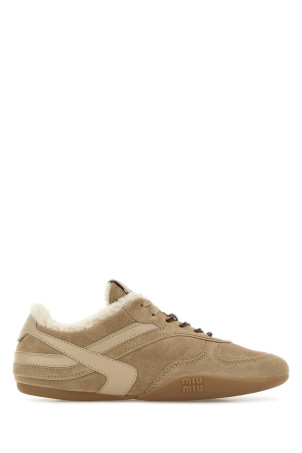 Beige suede sneakers MIU MIU (5E428EFZF05Z0G)