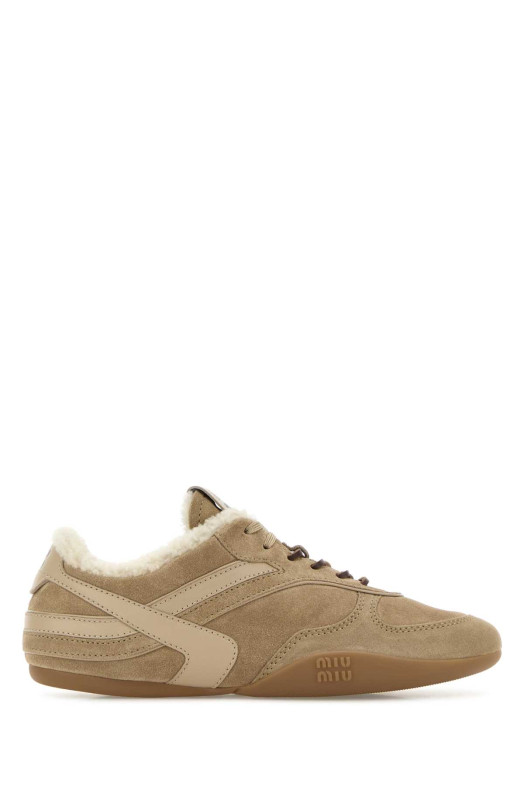 Beige suede sneakers MIU MIU (5E428EFZF05Z0G)