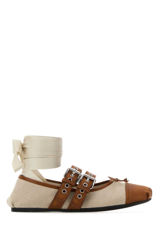 Two-tone canvas ballerinas MIU MIU (5F608EF0053ZMK)