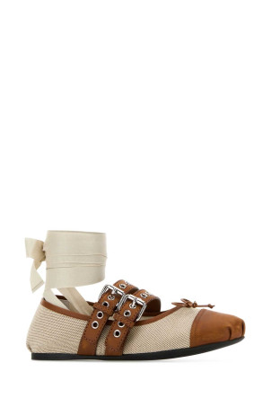 Two-tone canvas ballerinas MIU MIU (5F608EF0053ZMK)