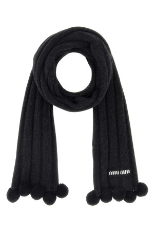 Charcoal wool blend scarf MIU MIU (5FS139180W)
