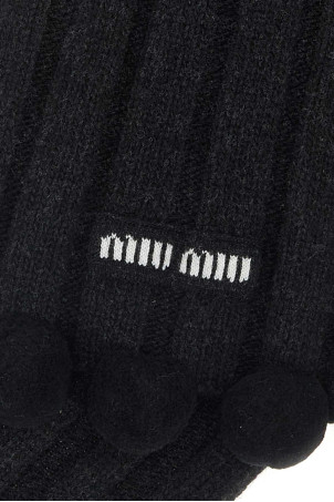 Charcoal wool blend scarf MIU MIU (5FS139180W)