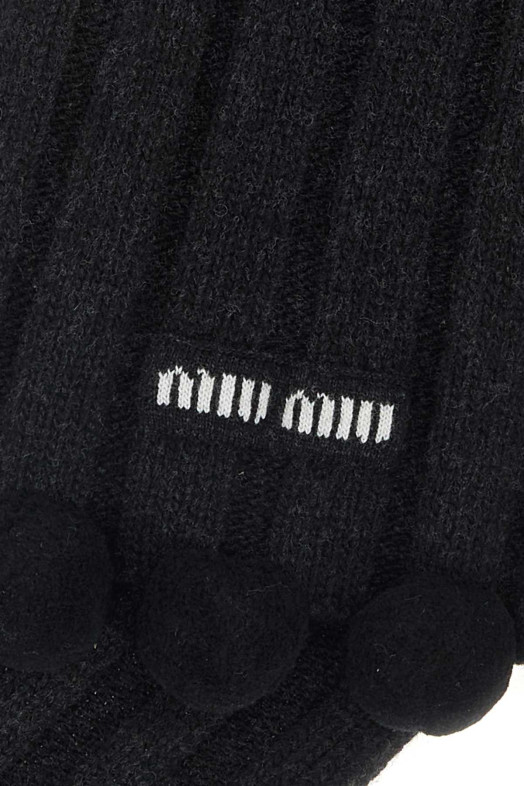 Charcoal wool blend scarf MIU MIU (5FS139180W)