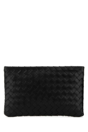 Black leather medium clutch Black BOTTEGA VENETA (742972VCPP9)