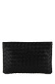 Black leather medium clutch Black BOTTEGA VENETA (742972VCPP9)