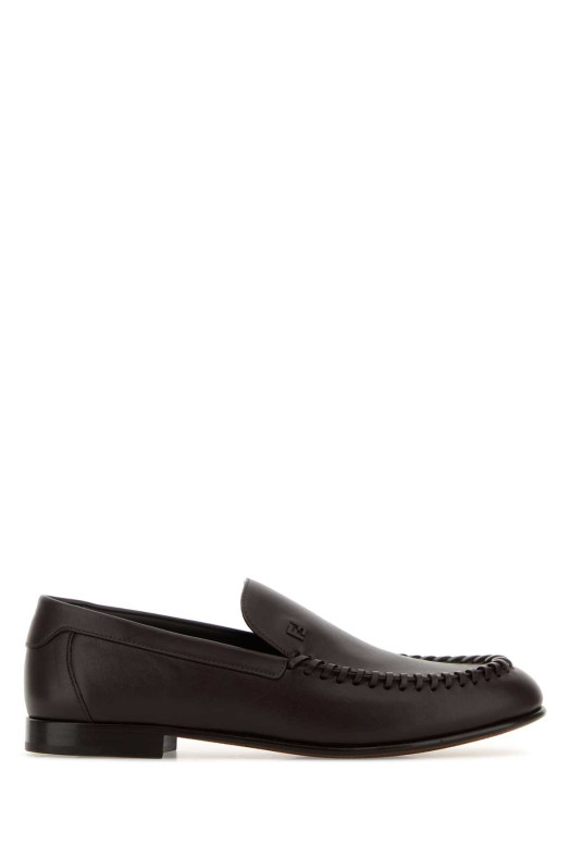 Dark brown leather loafers FENDI (7D1894ASAI)
