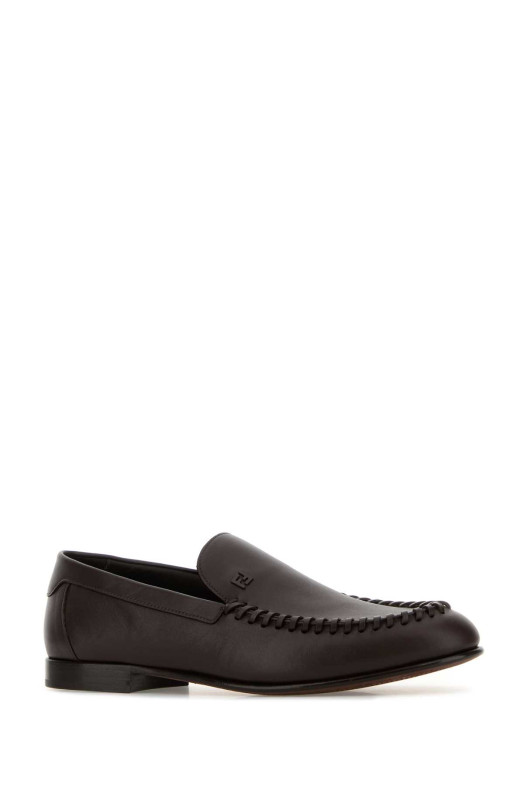 Dark brown leather loafers FENDI (7D1894ASAI)