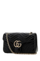 Black nappa leather medium GG Marmont shoulder bag Black GUCCI (837267AAE38)