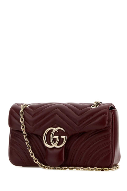 Burgundy nappa leather medium GG Marmont shoulder bag GUCCI (837267AAE38)