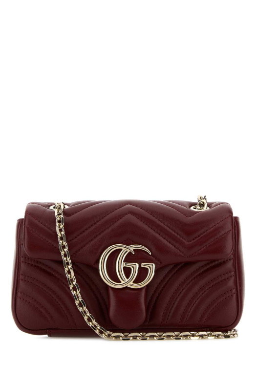 Burgundy nappa leather small GG Marmont shoulder bag GUCCI (837280AAE38)