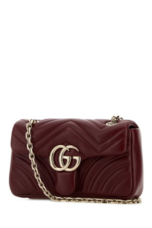 Burgundy nappa leather small GG Marmont shoulder bag GUCCI (837280AAE38)