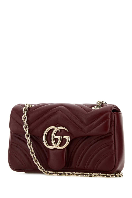 Burgundy nappa leather small GG Marmont shoulder bag GUCCI (837280AAE38)