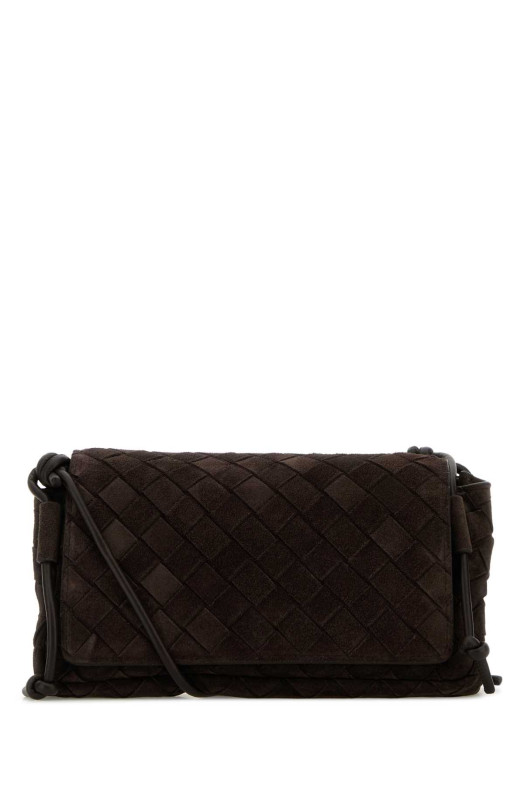 Dark brown suede Notturno crossbody bag BOTTEGA VENETA (843893V5ZZ4)