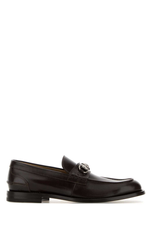 Dark brown leather loafers GUCCI (851398AAFAR)