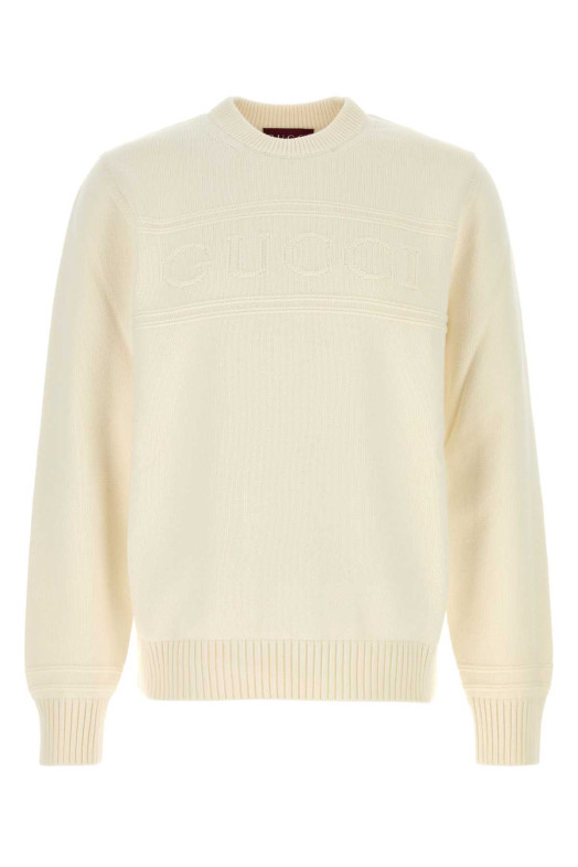 Ivory cotton blend sweater GUCCI (851724XKFBC)