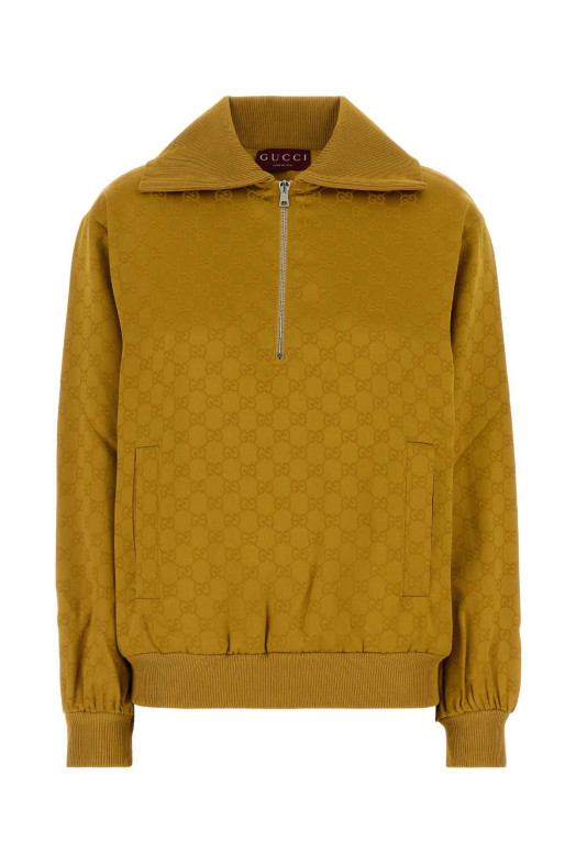 Mustard viscose blend polo shirt GUCCI (853533XJGSE)