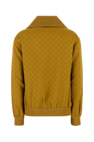 Mustard viscose blend polo shirt GUCCI (853533XJGSE)