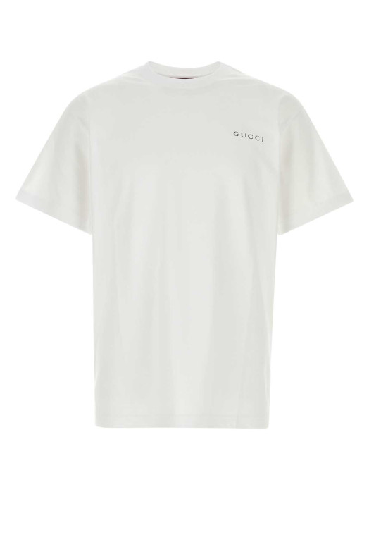 White cotton oversize t-shirt GUCCI (855021XJHQK)