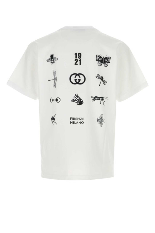 White cotton oversize t-shirt GUCCI (855021XJHQK)