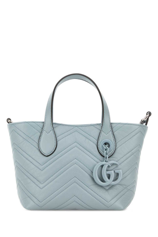Pastel light blue leather small GG Marmont handbag GUCCI (855391AAFS1)