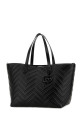 Black leather large GG Marmont shopping bag Black GUCCI (855392AAFS1)